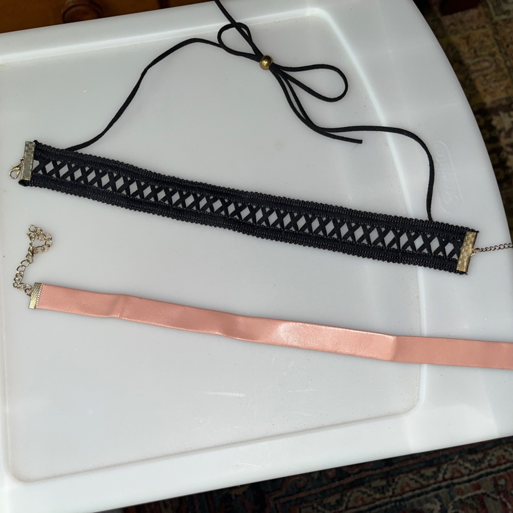 2 chokers Bow Tie, Faux Leather